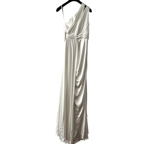 Mac Duggal 49006 One Shoulder Cutout Charmeuse White Gown Size 4 - Picture 8 of 8